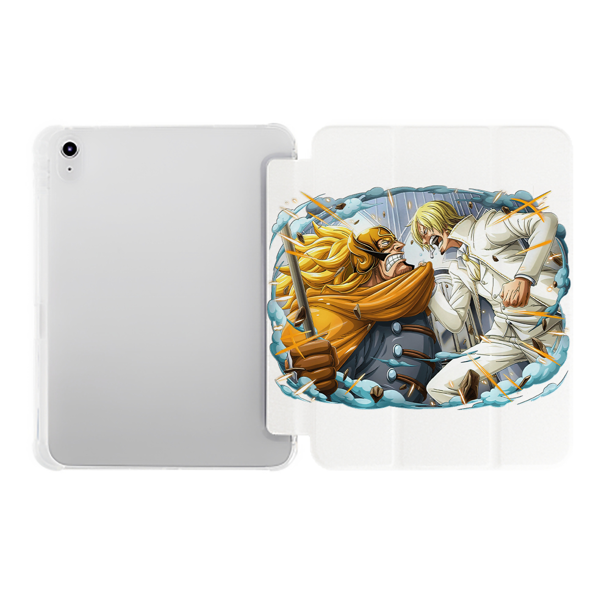 （画像用） ワンピース サンジ ONE PIECE Sanji IPad ケース ペン収納付き 三つ折りスタンド PUレザー×シリコン 対応機種9.5/10.5/10.9インチ